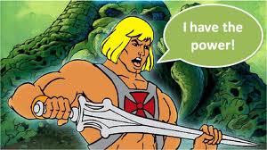 This is me with my mighty voting sword. He-Man, Mattel.