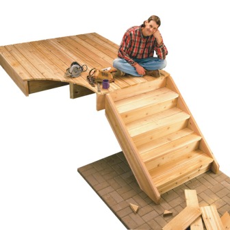 He's taking a well deserved break after walking up 5 whole steps! Image from woodwork343.blog.fc2.com.
