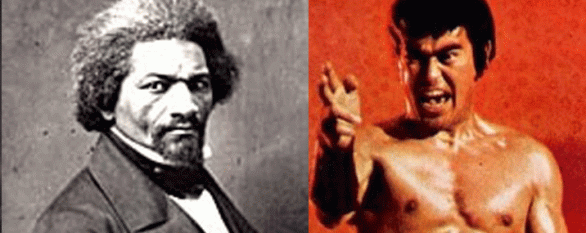 Frederick Douglas, Sonny Chiba. Images not to scale.