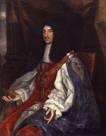 Charles II. I wonder what his footwear was like. Image from wiki.